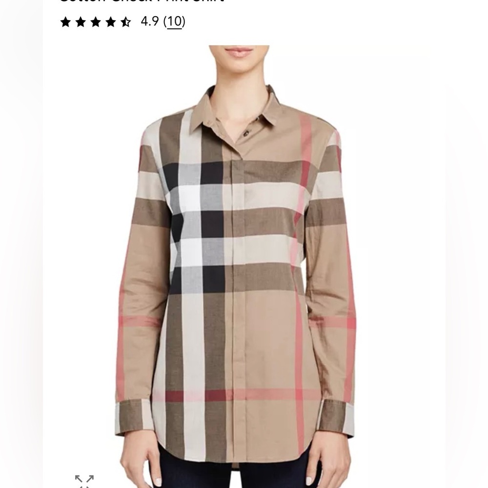 Burberry Brit Beige and Black Plaid Check Shirt